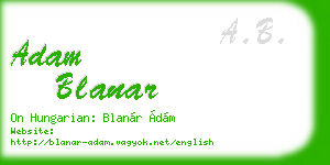 adam blanar business card
