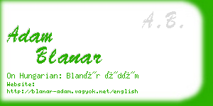 adam blanar business card